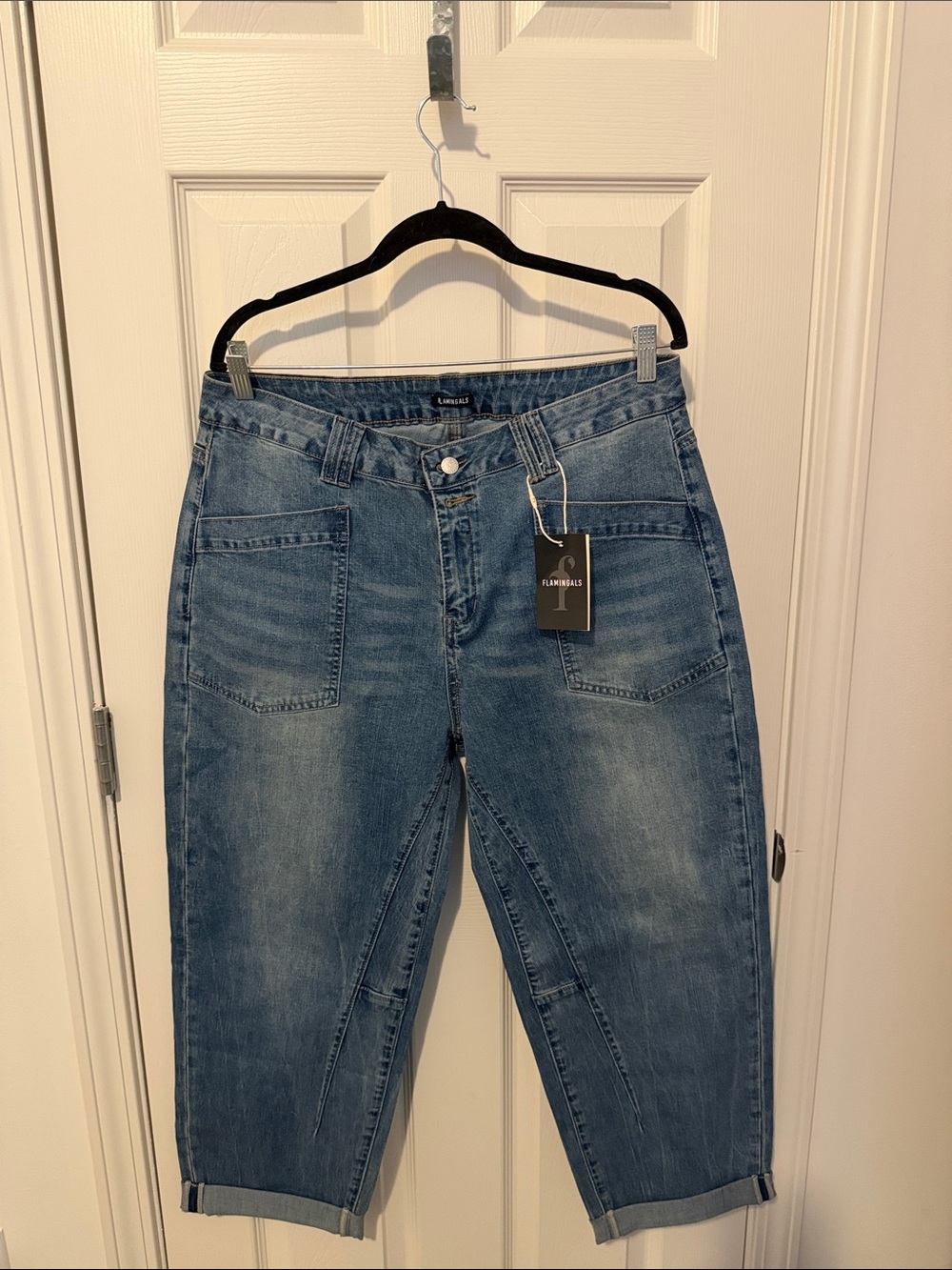 Flannels Denim Crop Jeans in Medium Blue